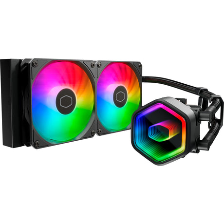 Cooler master masterliquid 240 core ii argb vandkøling (sort, 4-benet pwm blæserstik)