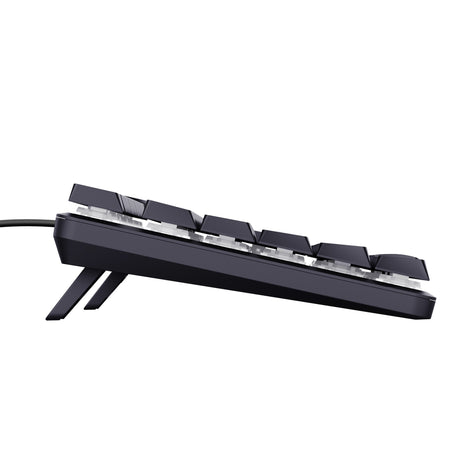 Trust GXT 866 Torix mekanisk gaming-tastatur (sort, amerikansk layout (QWERTY), Huano Red, 100 %, RGB)