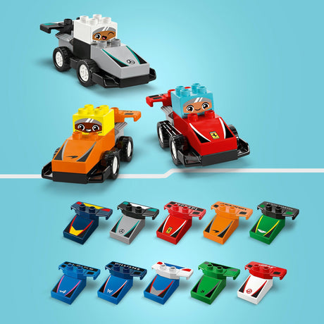 Lego duplo town 10445 f1 team racerbiler og kørere