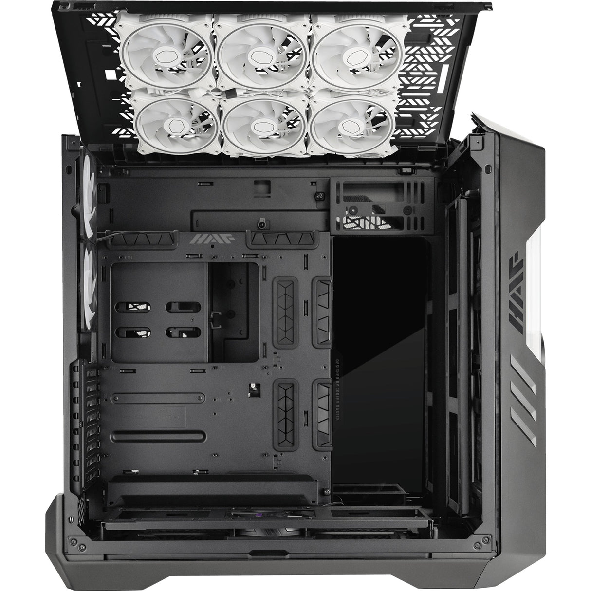 Cooler master haf 700 evo stort tårnhus (grå | 4x USB-A | 1x USB-C | RGB | hærdet glas)