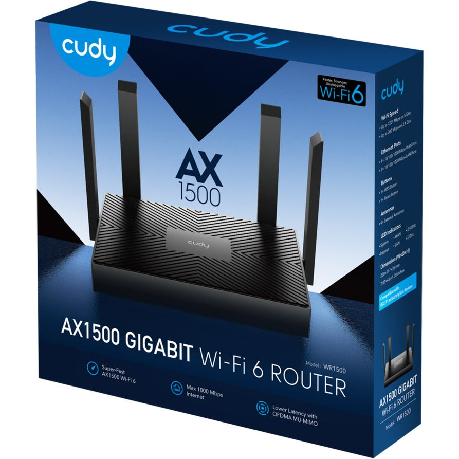 Cudy ax1500 gigabit wi-fi 6 router (sort, app)