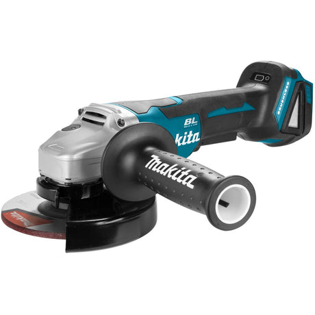 Makita 18 v vinkelsliber 125 mm dga505zj (blå sort, batterier og oplader medfølger ikke | i mbox | sikkerhedsafbryder)