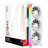 XFX Radeon RX 9070 XT OC Mercury RGB-grafikkort (hvidt, RDNA4, GDDR6, 3x Display Port, 1x HDMI 2.1)