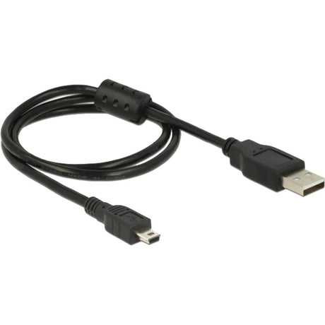 Delock-kabel USB 2.0-A > USB mini-B 5-pin 0,70 m kabel (sort)