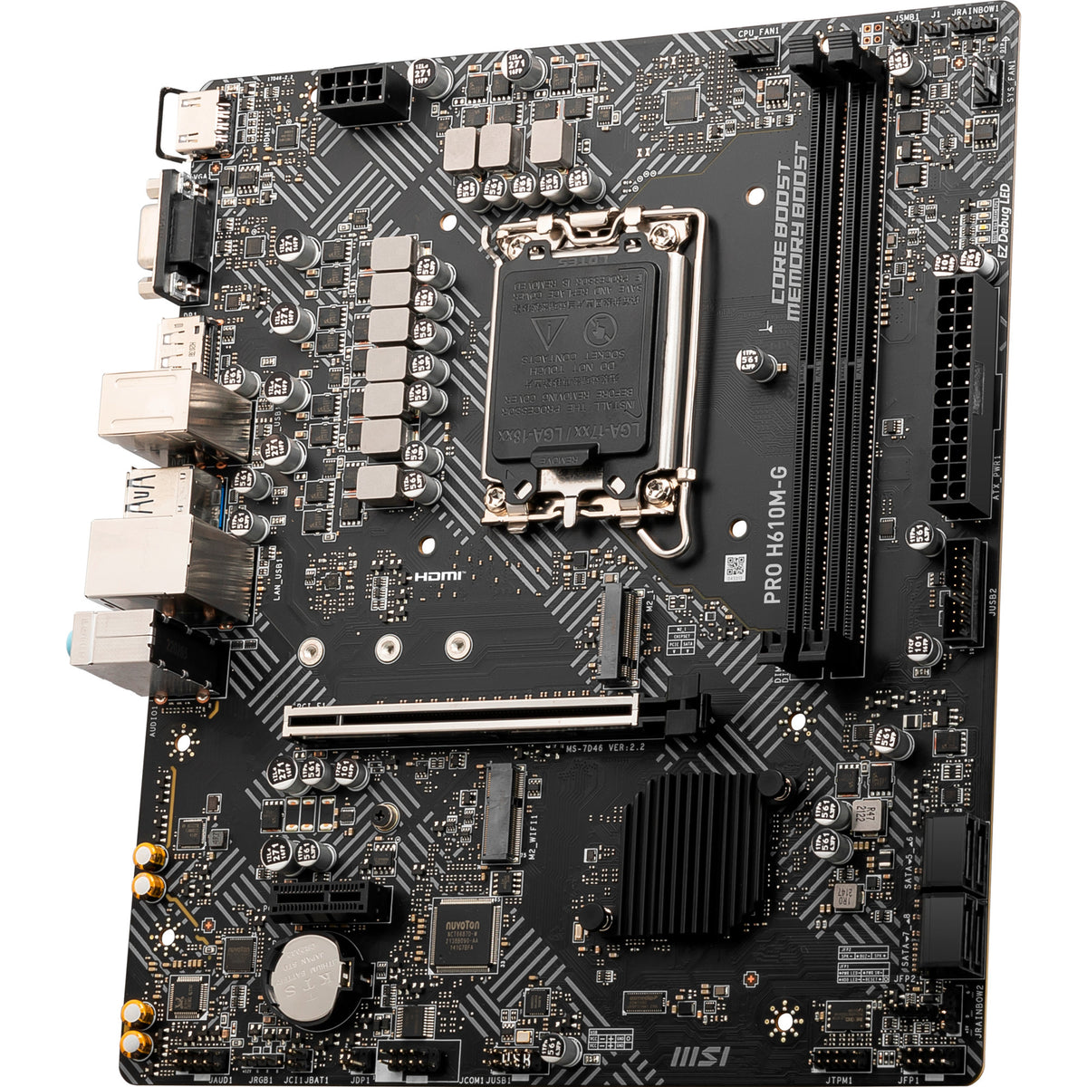 MSI Pro H610M-G Socket 1700 bundkort (GB-LAN, lyd, µATX)