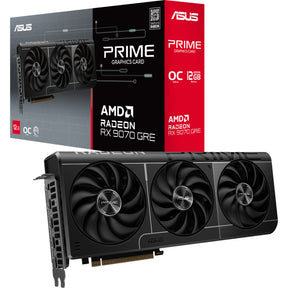 Asus Prime Radeon RX 9070 Gre grafikkort (grå, 3x skærmport, 1x HDMI)