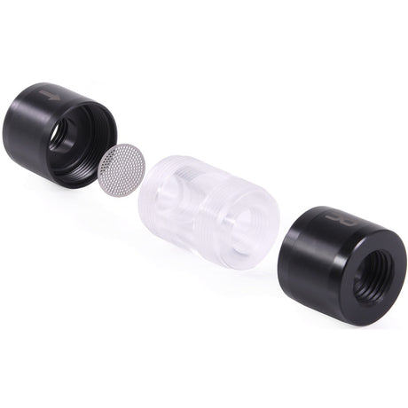 Alphacool eiszapfen akryl acetal inline filter g1 4 indvendig gevind (sort gennemsigtig)