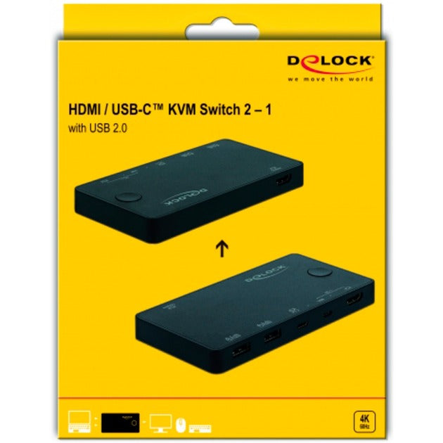 Delock HDMI USB-C KVM Switch 4K 60 Hz med USB 2.0 KVM Switch