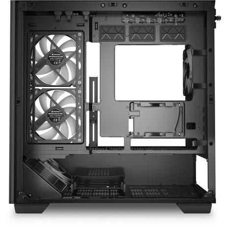 Sharkoon elite shark cm100 midi tårnhus (sort | 2x USB-A | 1x USB-C | RGB | hærdet glas)