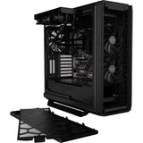 Vær stille! silent base 802 vindue midi tårnhus (sort | 2x USB-A | 1x USB-C | vindue)