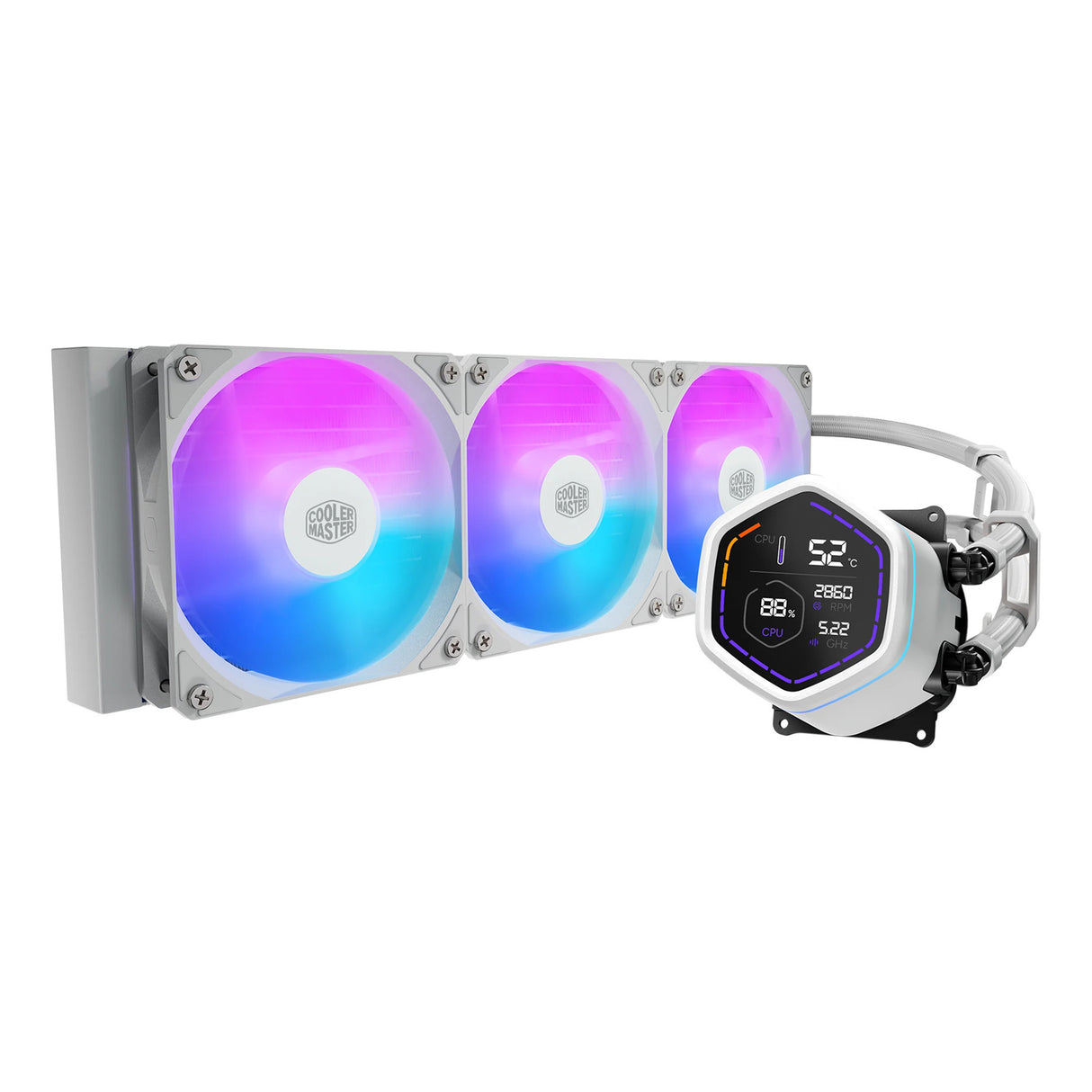Cooler master masterliquid core nex digital 360 hvidvandskøling (hvid, argb)
