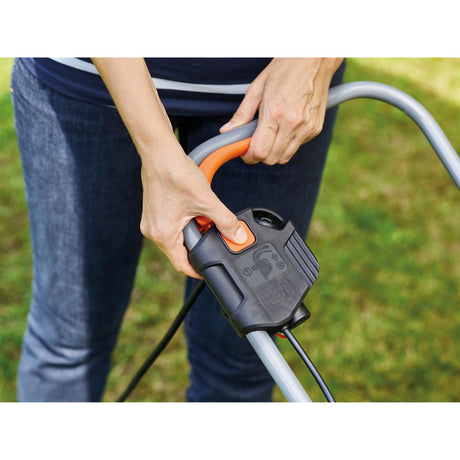 Black+decker 1000w 32cm plæneklipper + 250w græstrimmer (sort orange, græsplæner op til 250m²)