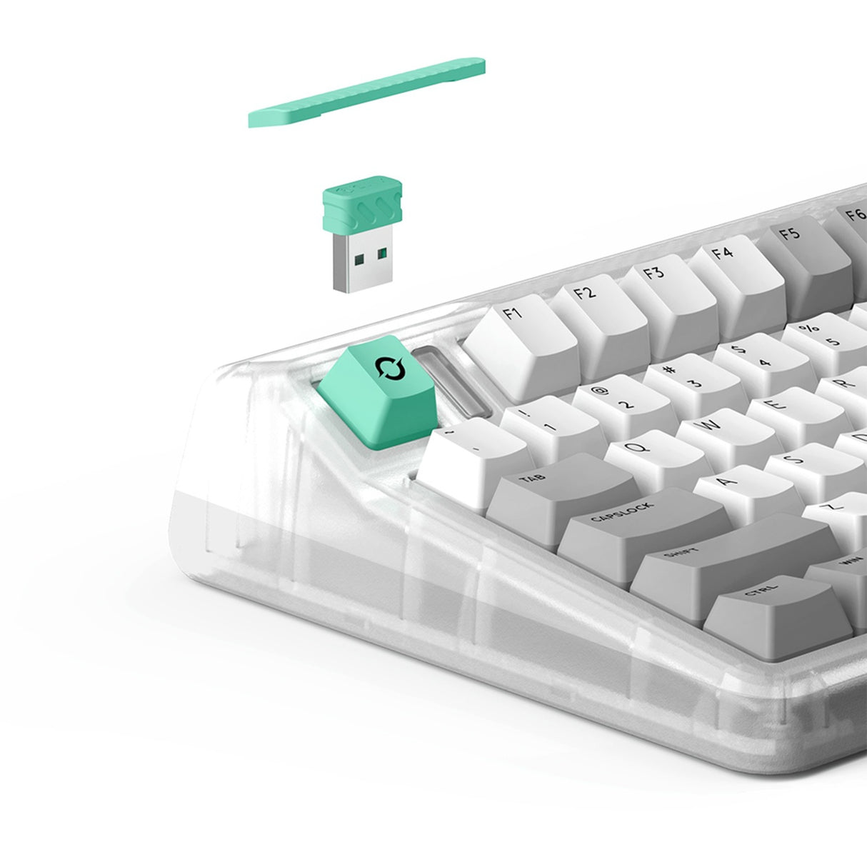 Iqunix OG80 ormehul trådløst mekanisk tastatur (grå, amerikansk layout (QWERTY), Cherry MX Brown, 80% (TKL), RGB LED'er, hot-swappable, PBT, 2,4GHz | Bluetooth 5.1 | USB-C)