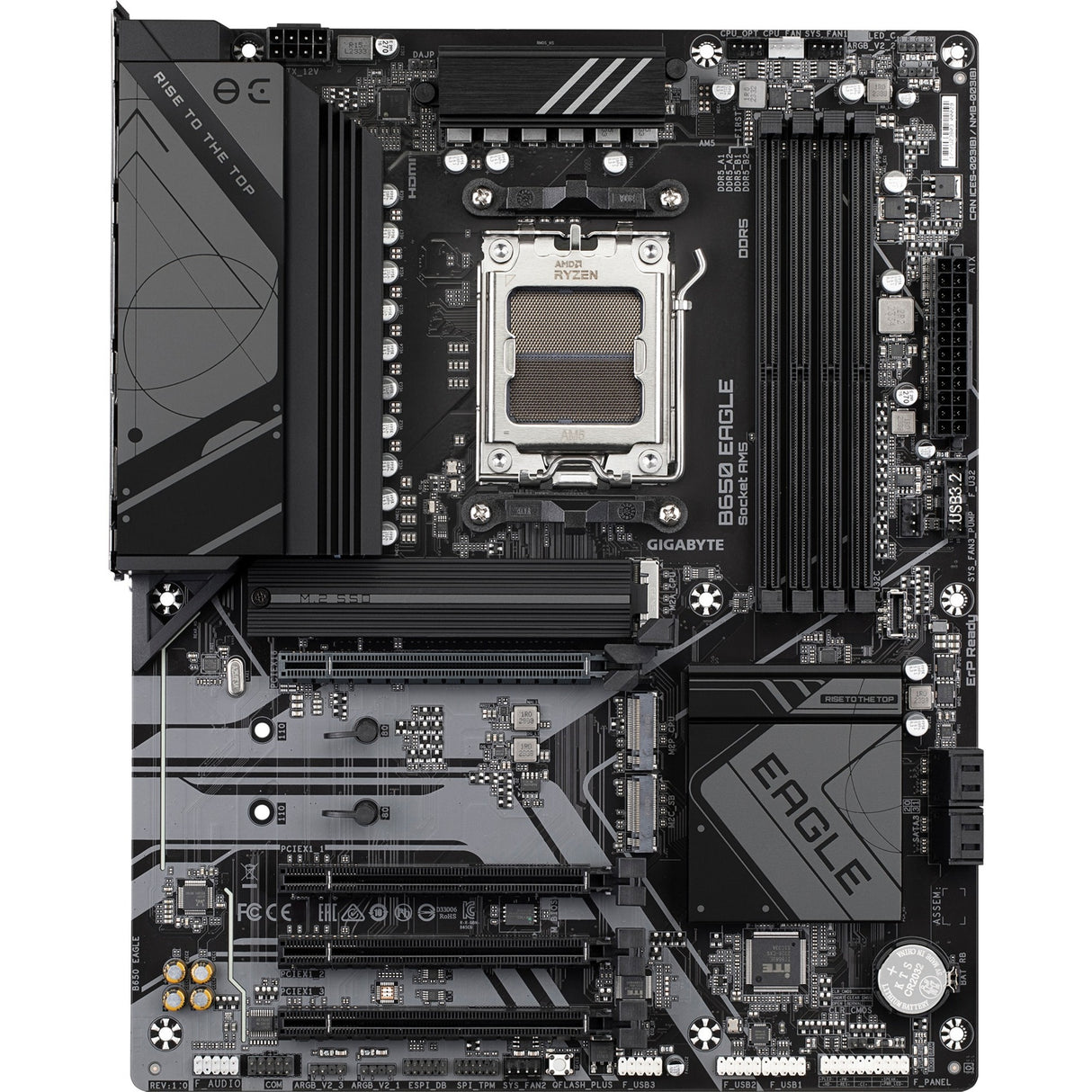 Gigabyte B650 Eagle Socket AM5 bundkort (RAID, GB-LAN, lyd, ATX)