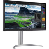 LG Ultrafine 27UQ850V-W 27 4K UHD-skærm (hvidsølv, 2x HDMI, skærmport, 2x USB-A, USB-B, USB-C)