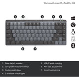 Logitech MX mekanisk mini-tastatur (sort, amerikansk-internationalt layout (QWERTY), GL taktil, 80 % (TKL), Bluetooth)