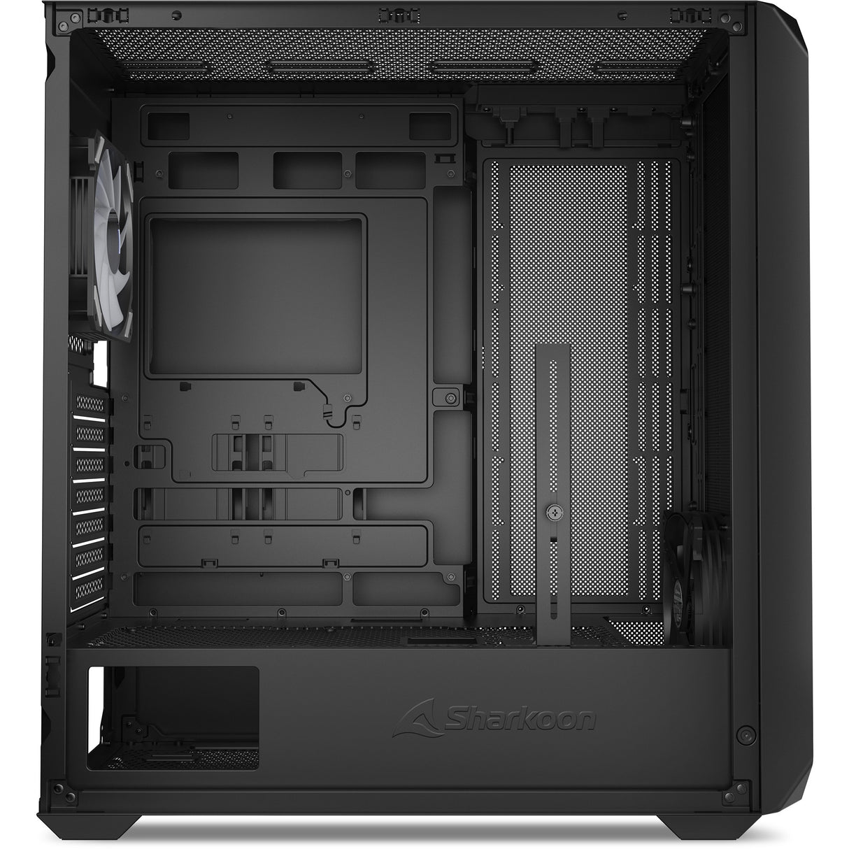 Sharkoon ak2 rgb midi tårnhus (sort | 2x usb-a | 1x usb-c | rgb | hærdet glas)