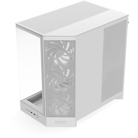 Nzxt h9 flow midi tårnhus (hvid (mat) | 2x USB-A | 1x USB-C | hærdet glas)