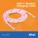Club 3D USB-C perlekabel pink, 2 meter kabel (pink)