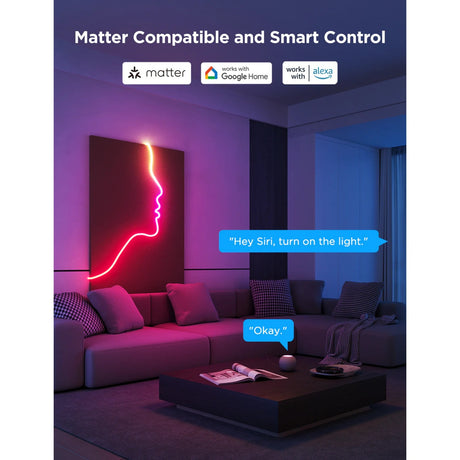 Govee smart hvid neon LED strip 4m matter rgbic - ekstra fleksibel