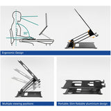 Act connectivity laptop stativ, aluminium, foldbar, trinløst højdejusterbar (sort)