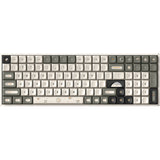 Iqunix f97 hitchhiker trådløst mekanisk tastatur (grå, us-layout (qwerty), cherry mx brown, 96%, rgb-lysdioder, hot-swappable, pbt, 2,4ghz | bluetooth 5.1 | usb-c)