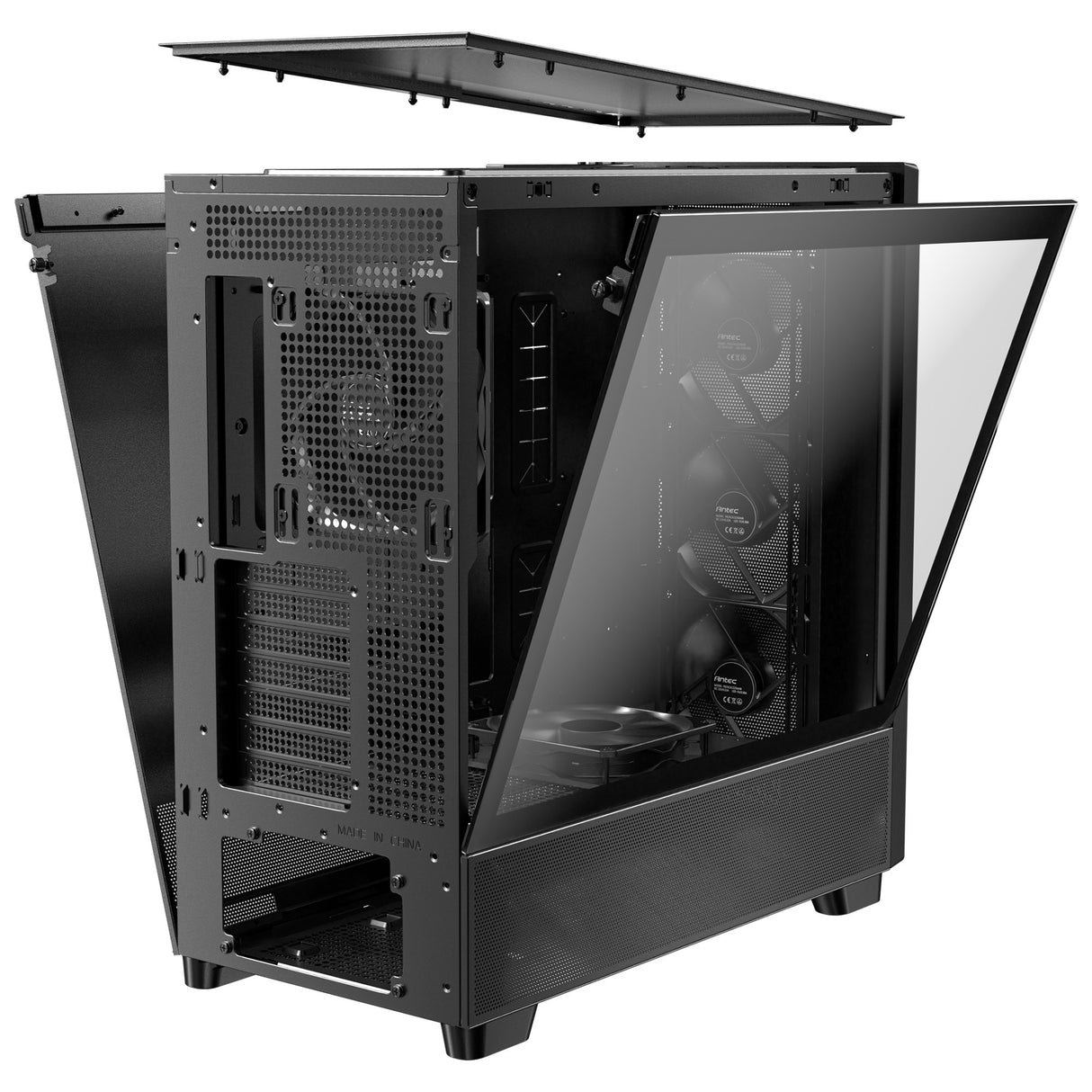 Antec Flux Midi Tower-hus (sort | 2x USB-A | 1x USB-C | hærdet glas)