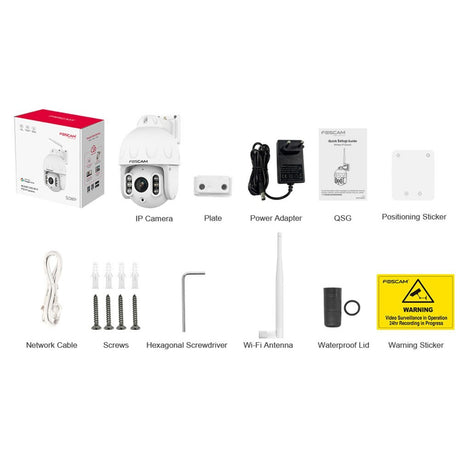 Foscam SD8P, 4K 8MP Dual Band WiFi PTZ udendørs sikkerhedskamera (hvid)