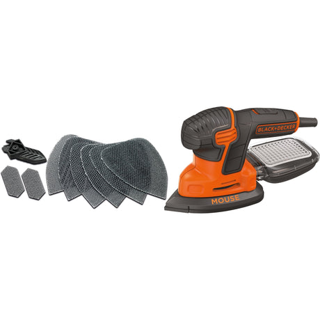 Black+decker 120 watt muse detaljesliber ka2500k-qs deltasliber (orange sort, tilbehør og etui inkluderet)