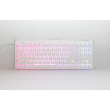 Ducky one 3 klassisk ren hvid tkl rgb mekanisk tastatur (hvid, us-layout (qwerty), cherry mx silent red, 80% (tkl), rgb lysdioder, double-shot pbt, hot-swappable, quack mekanik)
