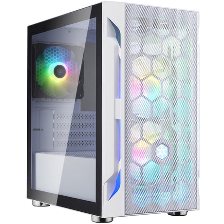 Silverstone fara h1m pro midi tårnhus (hvid | 3x USB-A | RGB | vindue)