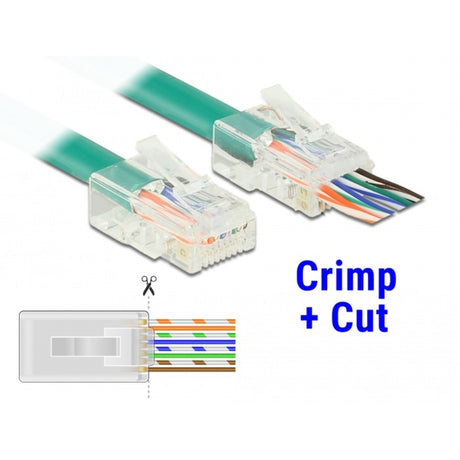 Delock rj45 crimp+cut stik kat.6 utp stik (gennemsigtigt, 20 stk.)