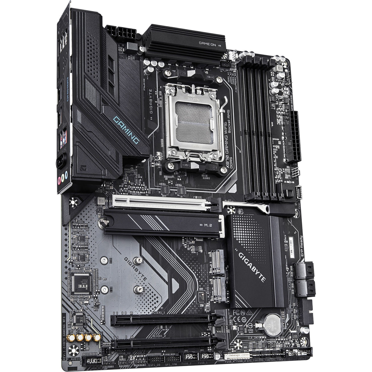 Gigabyte x870 gaming WiFi6 socket AM5 bundkort (sort grå, RAID, 2,5 GB-LAN, WiFi 6, BT, lyd, ATX)