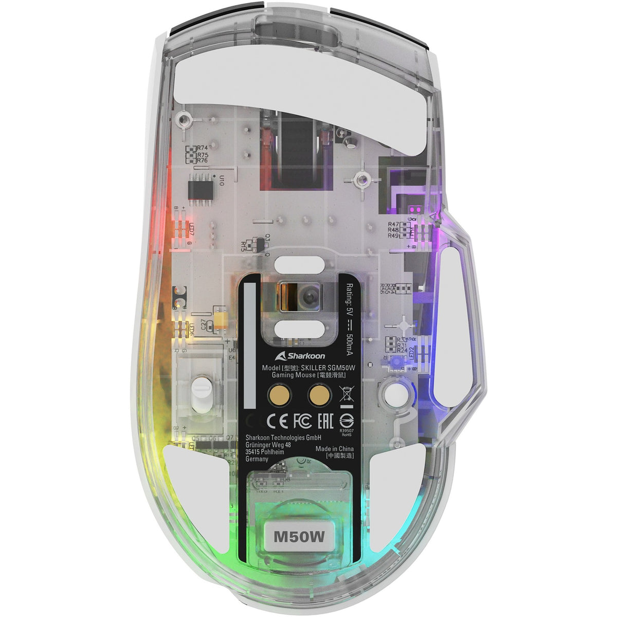 Sharkoon skiller sgm50w gaming mus (hvid, 400 - 6400 dpi, rgb LED'er)