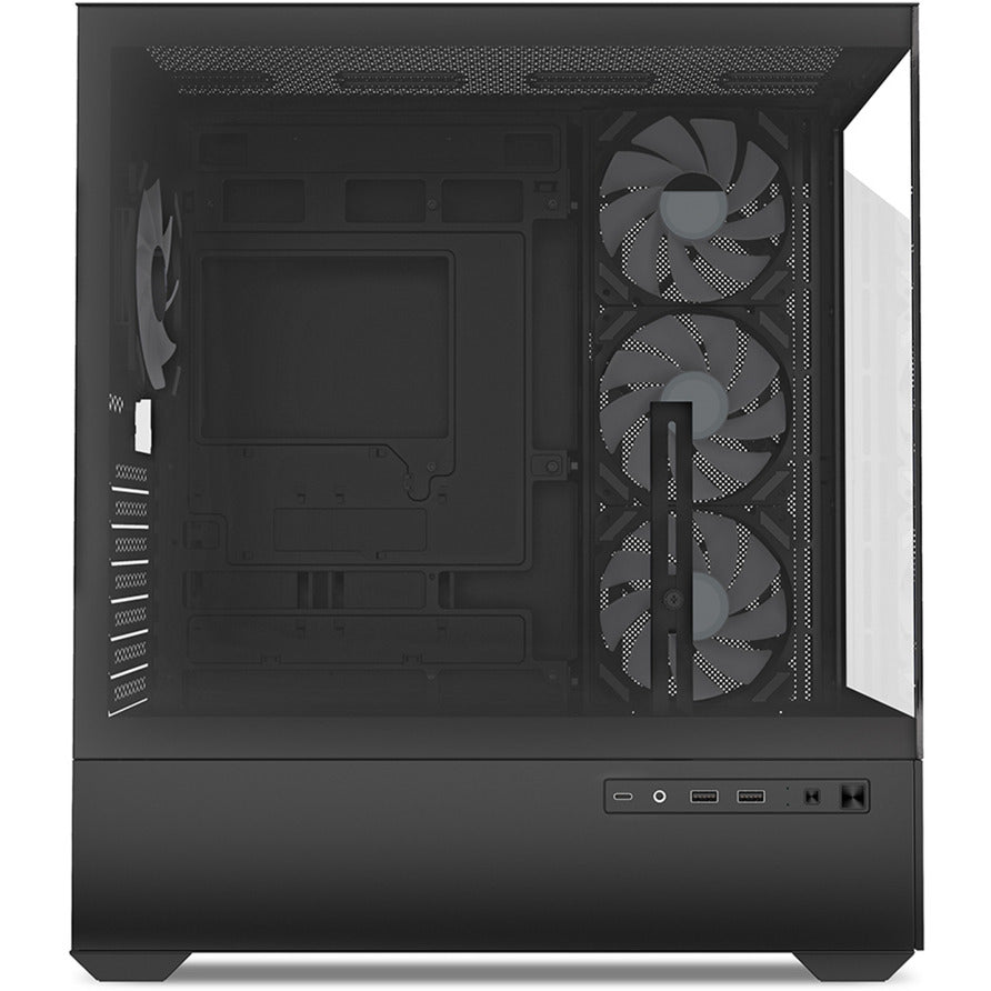Sharkoon ak6 rgb midi tårnhus (sort | 2x usb-a | 1x usb-c | rgb | hærdet glas)