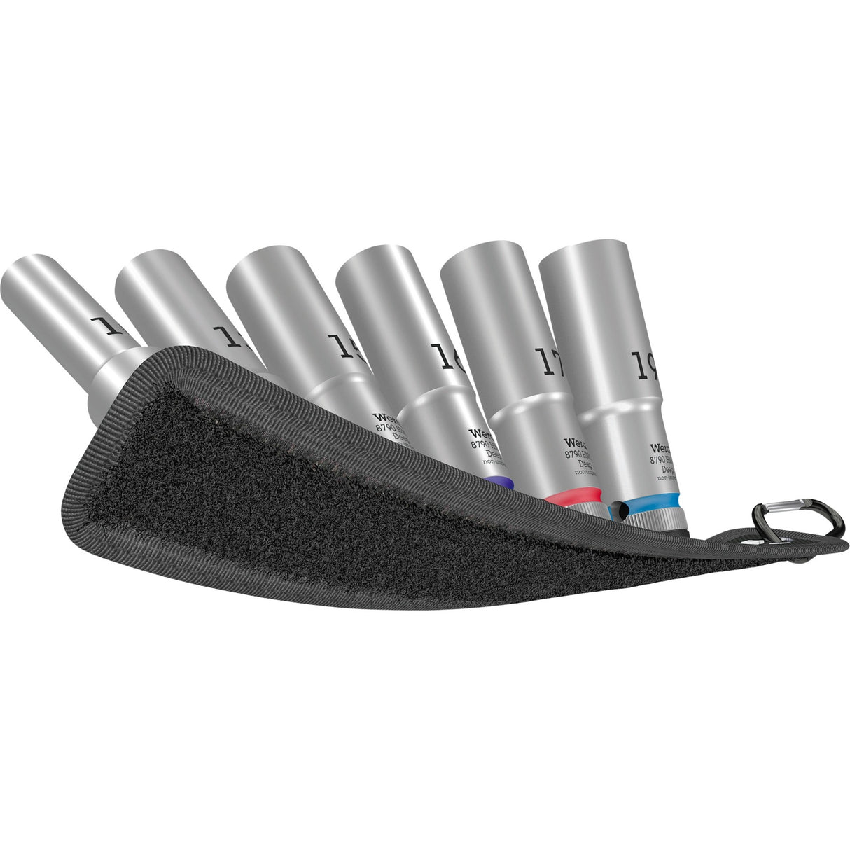 Wera bælte c dybt 1 topnøglesæt, 1 2 topnøgle (sort, 6-delt)