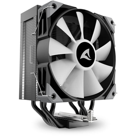 Sharkoon a50 rgb cpu køler (sort, 4-benet pwm blæserstik)