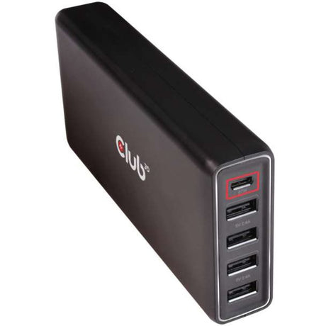 Club 3D USB Type A og C strømoplader, 5 porte op til 111W (sort)