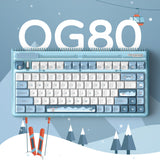 Iqunix og80 wintertide trådløst mekanisk tastatur (lyseblåt, us-layout (qwerty), iqunix moonstone, 80% (tkl), rgb-lysdioder, hot-swappable, pbt, 2.4ghz | bluetooth 5.1 | usb-c)