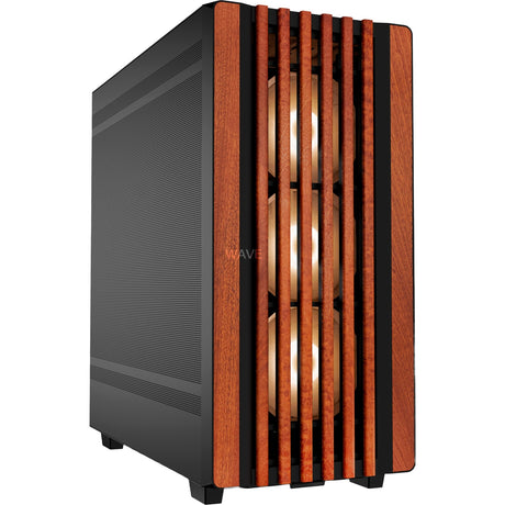 Sharkoon rebel c70m rgb midi tårnhus (sort træ farve | 2x usb-a | 1x usb-c | rgb)