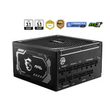 Msi mag a1250gl pcie5 modulær 1250 watt strømforsyning (sort, 1x 12v-2x6, 4x pcie)