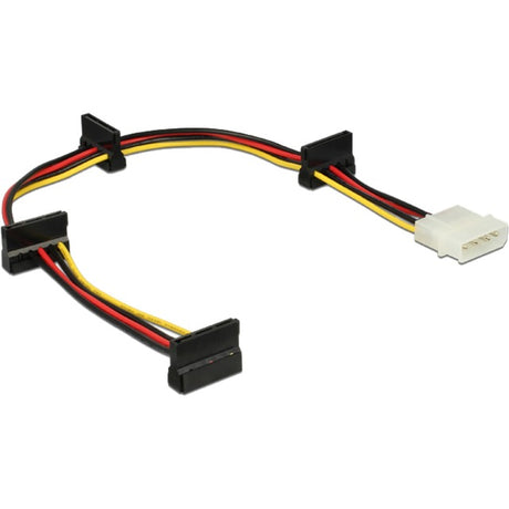 Delock kabel strømforsyning Molex 4-benet stik > 4x SATA 15-pin adapter (sort rød, 0,4 meter)
