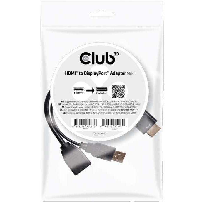 Club 3D HDMI > DisplayPort-adapter (sort, 0,18 meter)