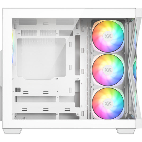 Xyz PC Gear Qubex Midi Tower-hus (hvid | 2x USB-A | 1x USB-C | Hærdet glas)