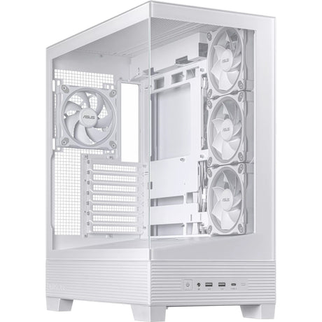 Asus a31 plus midi tårnhus (hvid | 2x USB-A | 2x USB-C | hærdet glas)