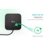 I-tec USB-C HDMI DP-dockingstation med strømforsyning 65W + universaloplader 77 W (sort)