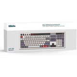 8bitdo retro mekanisk tastatur n udgave (grå, us-layout (qwerty), kailh box hvid, 100%, bluetooth lavenergi, trådløs 2.4g, usb)