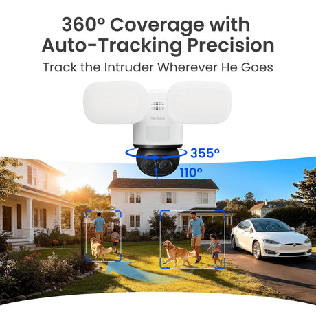 Reolink f850w trackflex floodlight wifi sikkerhedskamera (hvid, 4k, wifi)