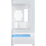 Asus Prime Ap202 Midi Tower-hus (hvid | 2x USB-A | 1x USB-C | RGB | hærdet glas)