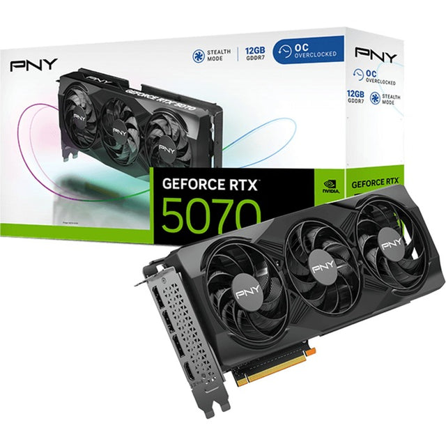 Pny Geforce RTX 5070 OC grafikkort (DLSS 4, 3x Display Port, 1x HDMI 2.1)